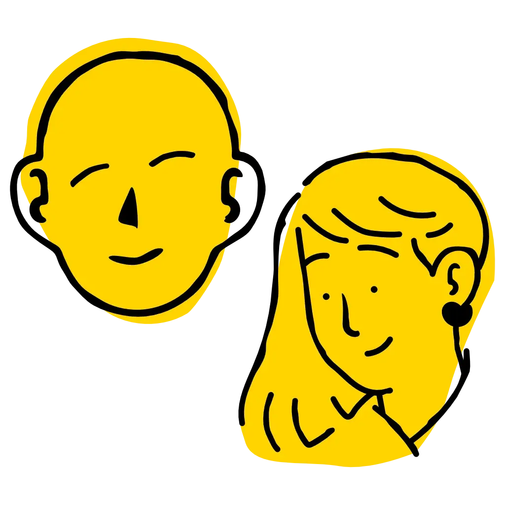 Hera and Arlewatyerre, two illustrated heads